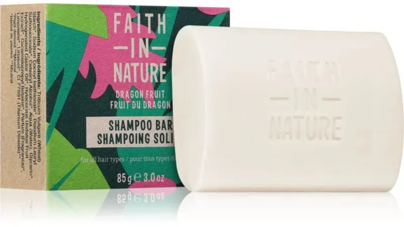Faith In Nature Dragon Fruit Organisches Shampoo als Waschstück für beschädigtes und coloriertes Haar 85 g