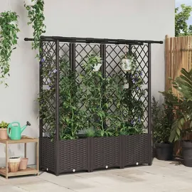 vidaXL Hochbeet mit Rankgitter und Dach 162,5 x 40 x 138 cm Braun
