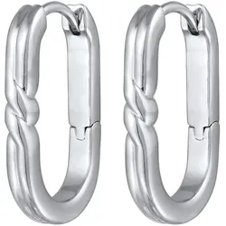 Elli Creolen Damen Klappcreolen Oval Silber 