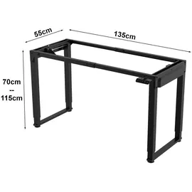 pro.tec Höhenverstellbares Tischgestell Kirkkonummi 135 x 55 cm