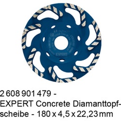 Bosch EXPERT Concrete Topfscheibe, 180 x 22,23 x 4,5 mm. Für Betonschleifer