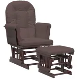 vidaXL Schaukelsessel mit Hocker Polyester 70 x 100 x 80 cm Braun