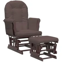vidaXL Schaukelsessel mit Hocker Polyester 70 x 100 x 80 cm Braun