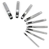 Wiltec Locheisen Set 3-12mm 9tlg Lochschneider aus Carbonstahl für Leder, Gummi, Weichplastik etc.