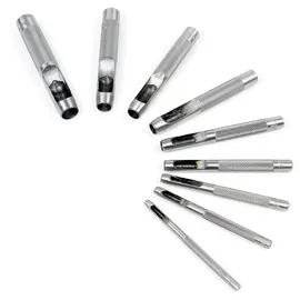 Wiltec Locheisen Set 3-12mm 9tlg Lochschneider aus Carbonstahl für Leder, Gummi, Weichplastik etc.