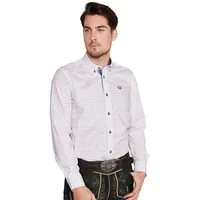 KRÜGER BUAM Trachtenhemd Trachtenhemd 'Johann' mit Muster 912467, Weiß Bla blau XXL