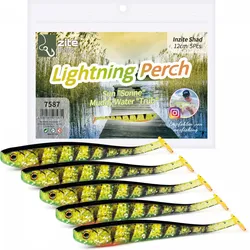 Gummifisch Zander Angeln Inzite Shad Set 5 STK 12cm UV Aktiv Lightning Perch EINHEITSGRÖSSE