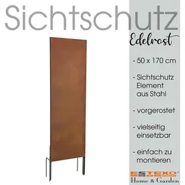 Estexo Sichtschutzelement 170 x 0 cm Rost Stahl