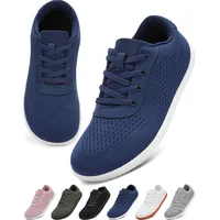 VOLHAL Barfußschuhe Damen Herren, Minimalistische Barfuss Schuhe mit Breiter Zehenbox & Zero Drop, Leichtgewicht Atmungsaktive Sneaker für Fitness, Wandern, Joggen & Alltag(Dunkelblau, 39EU) - 39 EU Weit