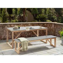 Beliani Gartenmöbel Set 6-tlg. Grau/Braun