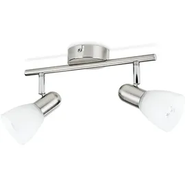 Philips E14 Essentials Jute Spot Bar/Tube Light, Nickel 2 Leuchtmittel nickel, Silber