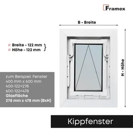 framex Kellerfenster Kippfenster 100 x 50 cm weiß
