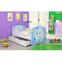 Luxusbetten24 Kinderbett Luna mit Stauraum und verschiedenen Motiven 140x70 Elephant