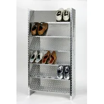 Szagato Schuhregal 125 x 125 x 26 cm glänzend / silber