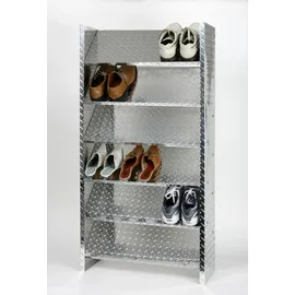 Szagato Schuhregal 125 x 125 x 26 cm glänzend / silber