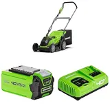 Bundle of Greenworks G40LM35 Kabelloser Akku Rasenmäher + 2 X Greenworks 40V Akku G40B2 + Greenworks 40V Akku Ladegerät - G40UC5