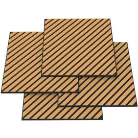 [neu.holz] Akustik-Wandpaneel Vang dunkelbraun 8 St. 60 x 60 cm
