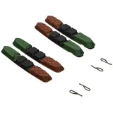 XLC Unisex – Erwachsene Bremsschuhe Ersatzbremsgummi BS-X09 4er Set 72 mm, Schwarz, Grün, Rot, One Size