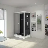 Aurlane Komplettdusche Vitamine Black 2.0 Atrium  (85 x 115 x 215 cm, Schwarz/Silbergrau)