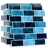 HPNIUB 10 Stück Fliesenaufkleber Metro Fliesen Selbstklebend fliesenaufkleber Küchenrückwand Fliesen Klebefliesen Fliesenfolie Selbstklebende Küche Bad 30 x 30cm