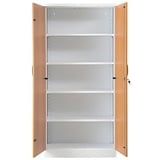 Gürkan Stahlschrank 100115 verkehrsweiß, erle 92,0 x 42,0 x 195,0 cm, aufgebaut