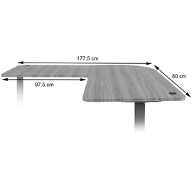 Mendler Tischplatte HWC-D40 für Eck-Schreibtisch, Schreibtischplatte, 90° natur