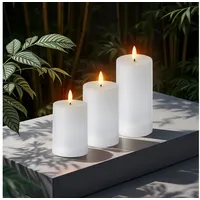 Spetebo LED Stumpenkerzen 15 12 10 cm weiß