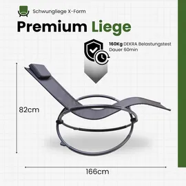 Albatros Gartenliege X-FORM 93 x 90 x 0 cm Grau