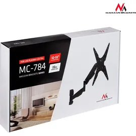 Maclean Brackets Universal Wandhalterung TV Monitor Schwenkbar Gasfeder bis 55" Zoll bis 22kg - Schwarz