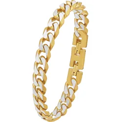 s.Oliver Herren Armband Panzer 2036867 Edelstahl gold IP