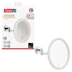 tesa Kosmetikspiegel beleuchtet VISIOON LED silber