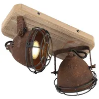 QAZQA Gina 2-flg. rostbraun Holz, Stahl