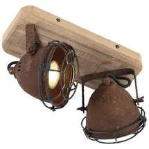 QAZQA Gina 2-flg. rostbraun Holz, Stahl