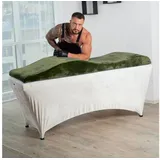 STM Company Massageliege Wellen-Matratze (Curved Lash Topper) mit Memory Schaum (180x60 cm / 190x70 cm, Mit Veloursbezug), ohne Kosmetikliege, ideal für Wimpernverlängerungen, PMU grün 180x60 cm