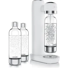Arendo Wassersprudler Soda Maker weiß + 3x 1000 ml Flaschen