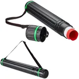 Relaxdays 2er Set, ausziehbare Transportrolle für Poster, Zeichnungen, 64-107 cm, Plakatrolle, schwarz/grün