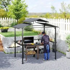 Outsunny Grillpavillon 2,5 x 1,6 m Schwarz