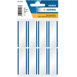 HERMA 1903 Namensschilder Beweglich 54 x 19 mm Weiß Rechteckig Blau 10 Packungen mit 160 Etiketten