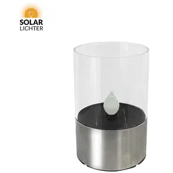 SOLAR LICHTER Solar LED-Akku-Kerzenlicht , 1800 K, edelstahl