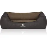 Knuffelwuff Hundebett Outback Orthopädisch Kunstleder XXL 120 x 85cm Schwarz/Taupe