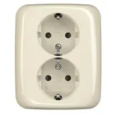 Busch-Jaeger 202 EUJB-212 SCHUKO Doppelsteckdose volle Abdeckung Weiß carat® 2TKA00003897