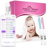 Easy@Home Ovulationstest 50 LH-Teststreifen 25mIU/ml 20 Schwangerschaftstest 10mIU/ml – Präzise Fruchtbarkeitsüberwachung mit Premom App