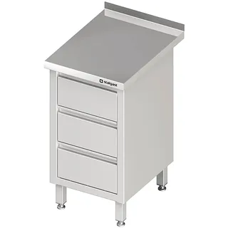 Stalgast Schubladenschrank mit 3 Schubladen, 450x700x850 mm, mit Aufkantung, verschweißt