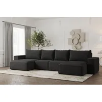 Fun Möbel Wohnlandschaft U-Form Sofa ESTELLE mit Schlaffunktion in