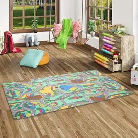 Snapstyle Kinder Spiel Straßenteppich Bunt 200x300cm