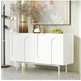 stilvora Sideboard 140 x 80 x 42 cm Weiß