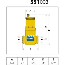 CALEFFI Mikroblasenabscheider 3 bar 18 l Messing