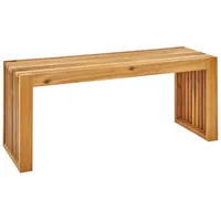 Beliani Gartenbank Hellbraun Akazienholz 2-Sitzer U-Form 105 cm Ohne