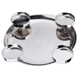 Edzard Adventskranz Kaya (Ø 36 cm), silberfarben, hochglanzpoliert, Edelstahl