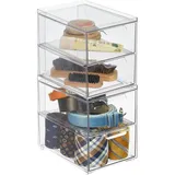 mDesign Aufbewahrungsbox mit Schublade 2er Set Schuhbox stapelbar transparent